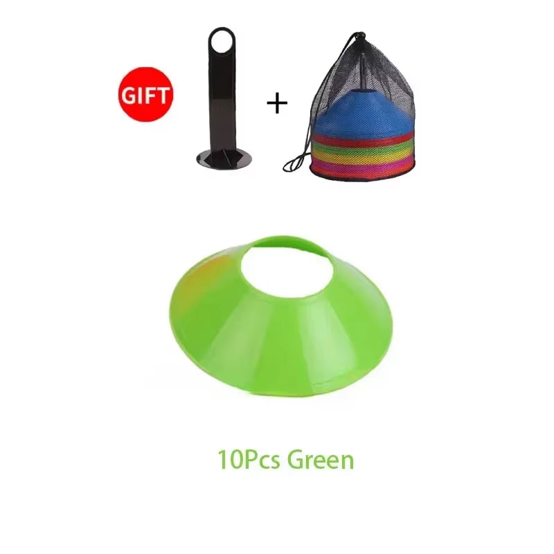 Elevate Your Game with 10Pcs Colorful Soccer Training Cones & Carry Bag - Perfect for Agility Drills and Sports Training