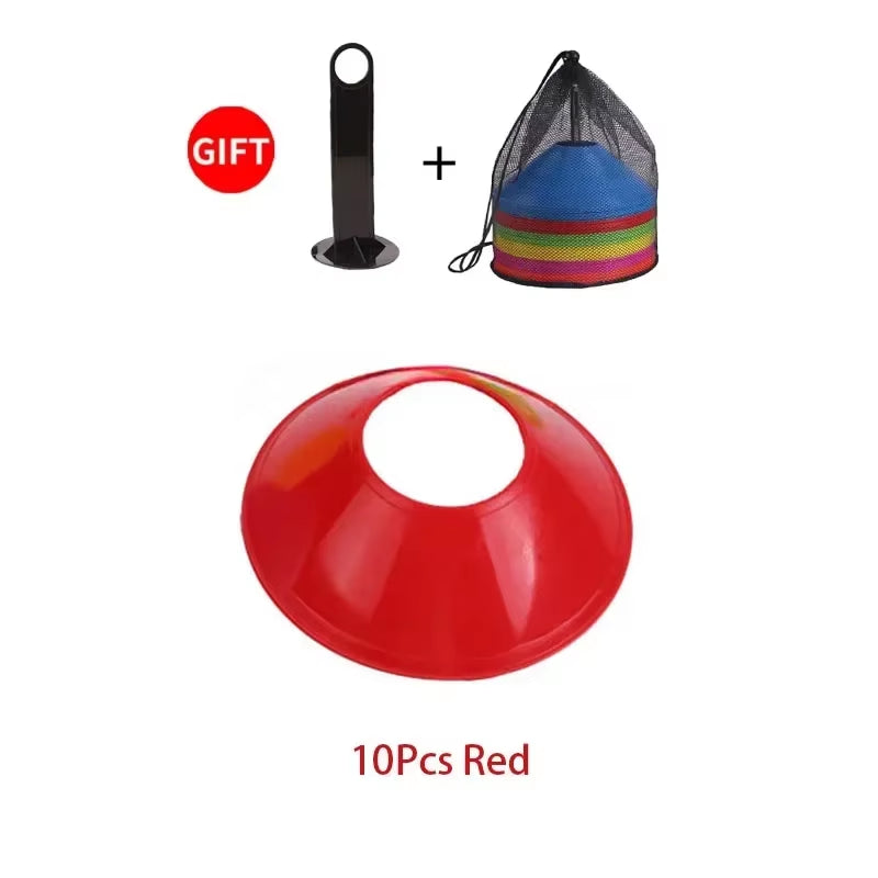 Elevate Your Game with 10Pcs Colorful Soccer Training Cones & Carry Bag - Perfect for Agility Drills and Sports Training