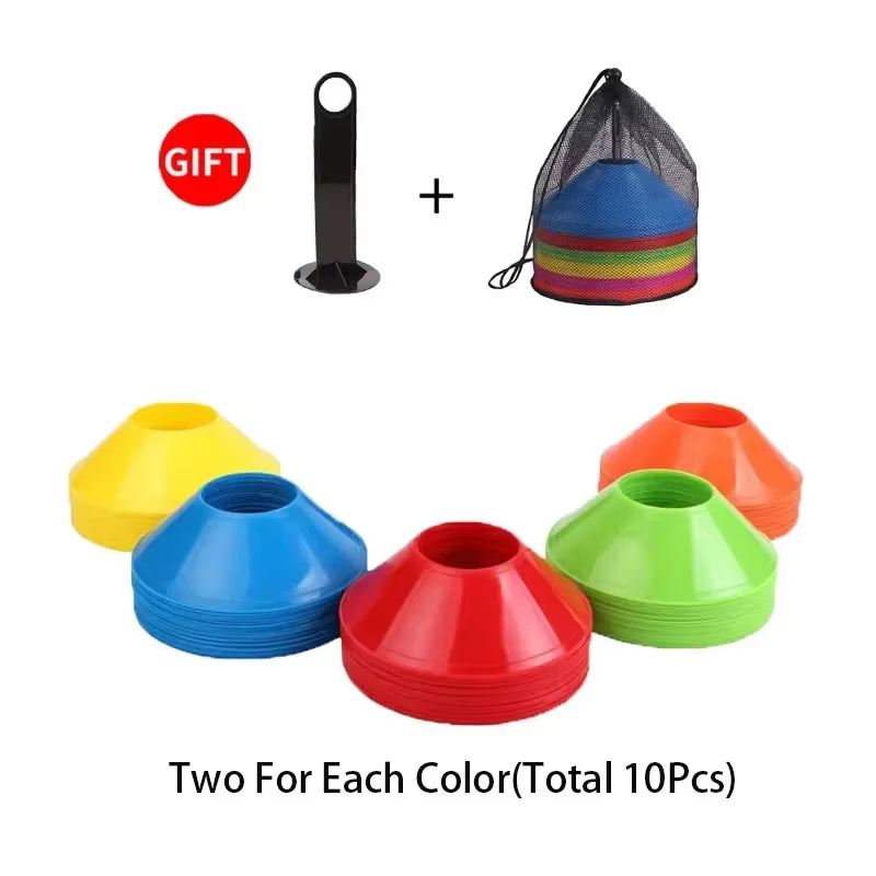 Elevate Your Game with 10Pcs Colorful Soccer Training Cones & Carry Bag - Perfect for Agility Drills and Sports Training