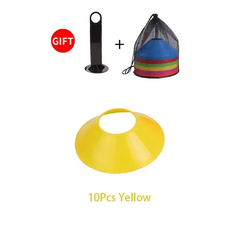 Elevate Your Game with 10Pcs Colorful Soccer Training Cones & Carry Bag - Perfect for Agility Drills and Sports Training