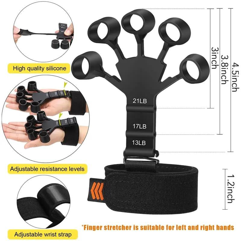 5 PCS Grip Strength Trainer Kit, Hand Gripper Strengthener, Forearm Strengthener, Finger Strengthener Adjustable Resistance Thigh Master Adjustable Hydraulic Chest Exerciser Adjustable Barbell Weight Set Standard Cast Iron Barbell Set